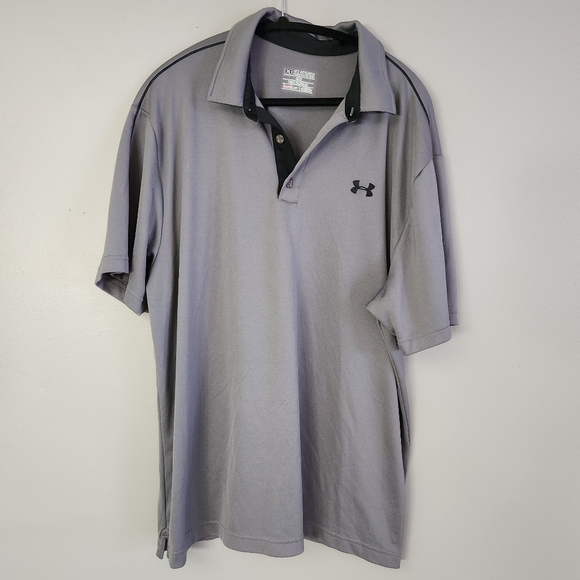 Under Armour Men's Polo Shirt in Charcoal gray 2xl loose fit heat gear - Picture 1 of 7